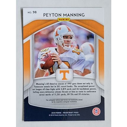 2019 Panini Payton Manning Prizm Draft Picks #98 All-Americans NM Condition