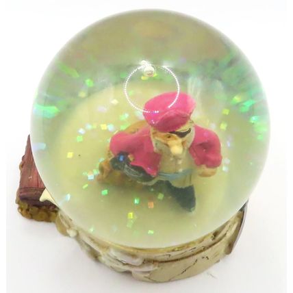 Pirate Snow Globe with Red Coat and Cutlass 8.5 CM Shabby Chic Gift
