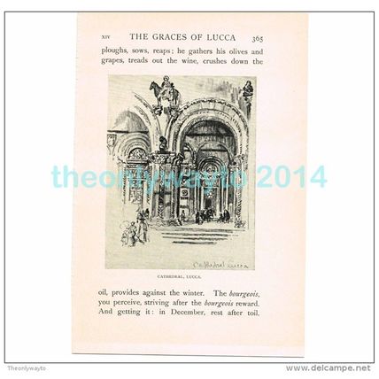 CATHEDRAL, LUCCA, ITALY, BOOK ILLUSTRATION/PRINT, 1904