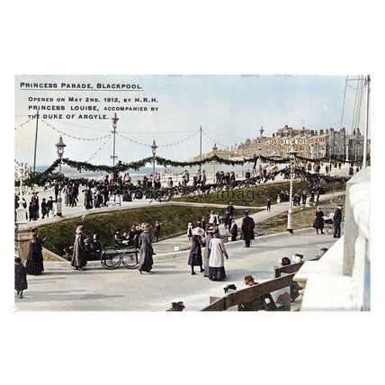 ptc7283 - Lancs - Princess Parade, Blackpool, Royal Visit in 1912 - print 6x4