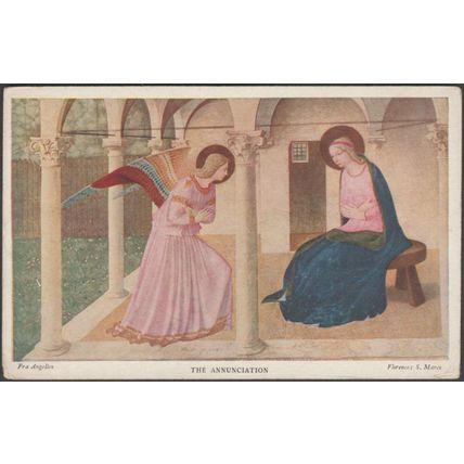 Fra Angelico - The Annunciation, c.1910s - Medici Society Postcard