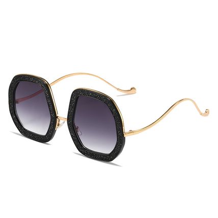Oversized Cooling Sunglasses Luxury Designer Diamond Shiny Crystal Unisex Uv400