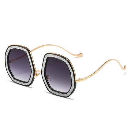 Oversized Cooling Sunglasses Luxury Designer Diamond Shiny Crystal Unisex Uv400