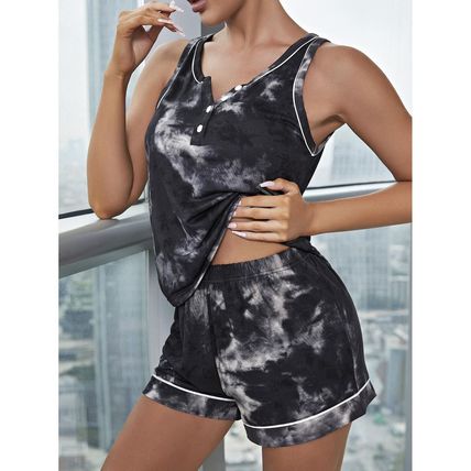top shorts two-piece pajama set Women's home wear camisole tank