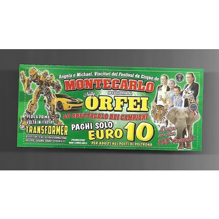 Biglietto Ingresso Circo - Nelly Orfei 03 - misura cm. 12x6