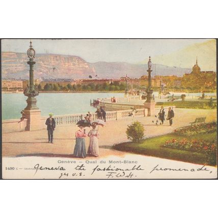 Quai du Mont-Blanc, Genève, 1901 - Charnaux Frères CPA