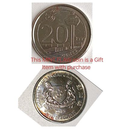Republic of Singapore 2013-2019 20-cent both pristine & mint flaw EIGHT coins e