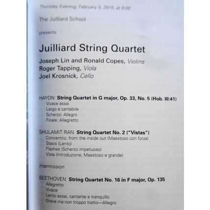 10 Juilliard School Playbills lot, 2014-15 Lincoln Center, NYC