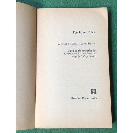 For Love Of Ivy (1968) RARE Film Tie-In Paperback Book - Sidney Poitier