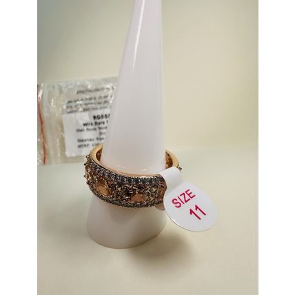 NIB Bomb Party Sz11 Ring RG95550 Stars In Her Eyes Smokey Topaz CZ Rose Gold Pl
