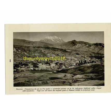 La Paz, Bolivia, Book Illustration (Print), c1920