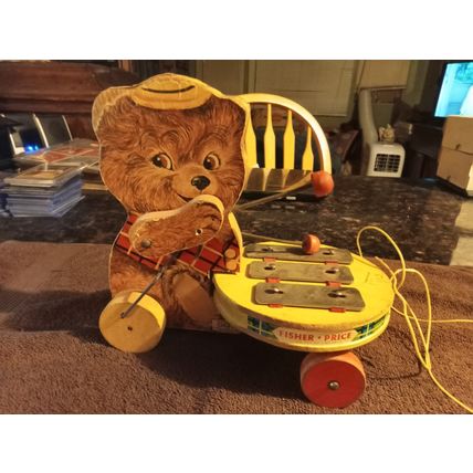 Old Vintage Original Fisher Price Teddy Zilo # 734 7 3/4" Tall 1964