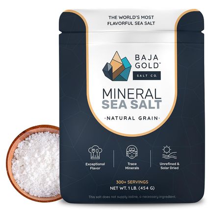 Baja Gold Mineral Sea Salt - Organic Natural Grain Salt for Cooking & Baking | A