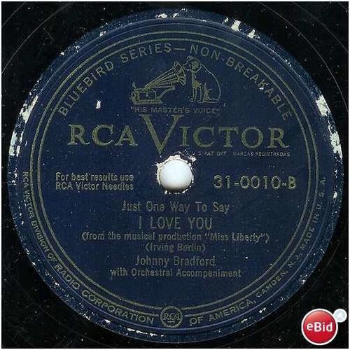 Victor 78 #31-0010 - "I Love You" from "Miss Liberty" - Johnny Bradford