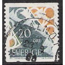 Fa 563: 20 ö green-blue and orange Definitive Stamp: Posthorn