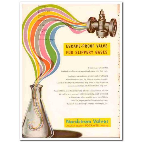 rockwell mfg company 1954 nordstrom escape-proof valve gas vintage ad