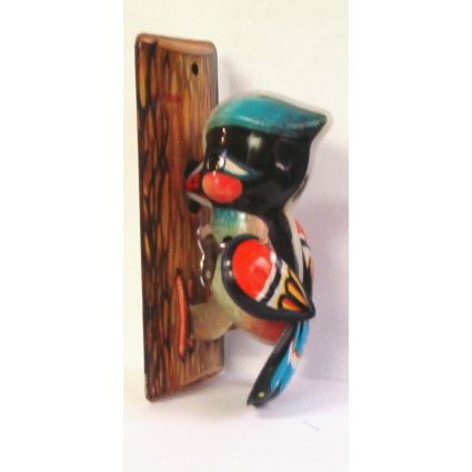 VINTAGE ' TIN ' WOODPECKER ( Zhoumuniao) 1980's