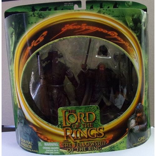 LORD OF THE RINGS URUK-HAI WARRIOR & GIMLI 2 pack action figure set