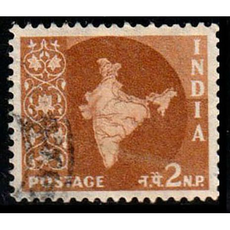 India 1957 Map 2np Used Stamp