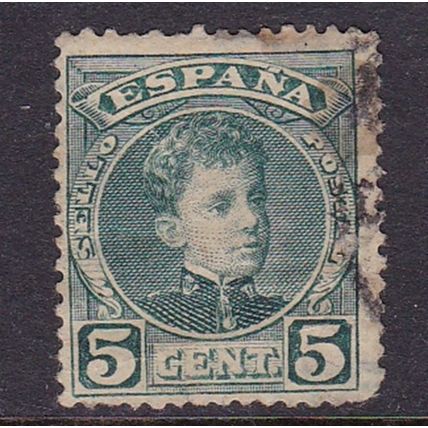 SPAIN 1900 KING ALFONSO XIII 5c USED SG293b