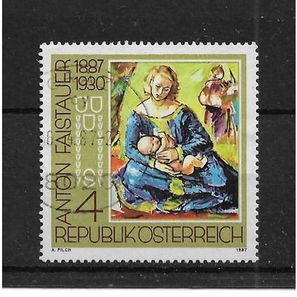Austria.SG2117 4s Large Blue Madonna (Anton Faistauer).Fine Used.Aug22
