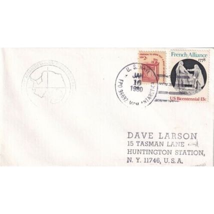 United States 1980 US Navy FPO MCM Antarctica-Huntingdon NY Cover typed VGC