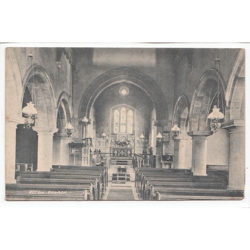 St Hilda's Church Interior Egton Postcard North Yorkshire
