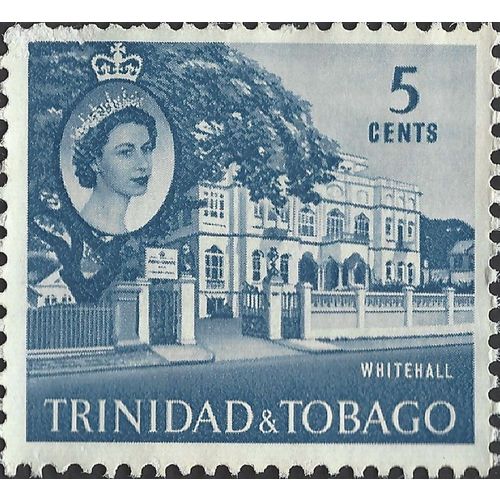TRINIDAD & TOBAGO, Elizabeth II, Whitehall, Port of Spain, blue 1960, 5c
