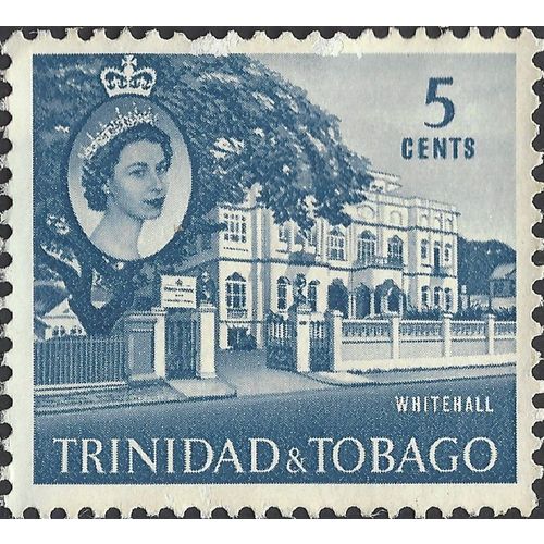 TRINIDAD & TOBAGO, Elizabeth II, Whitehall, Port of Spain, blue 1960, 5c, #2