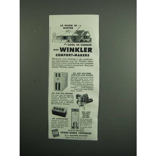 1954 Stewart-Warner Winkler Comfort-Makers Ad
