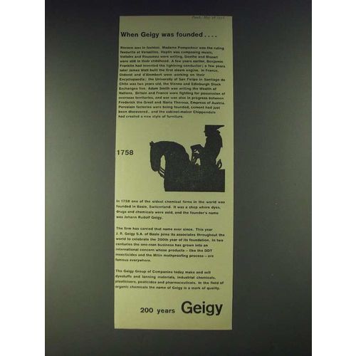 1958 Geigy Group of Companies Ad - When Geigy was foundedÉ