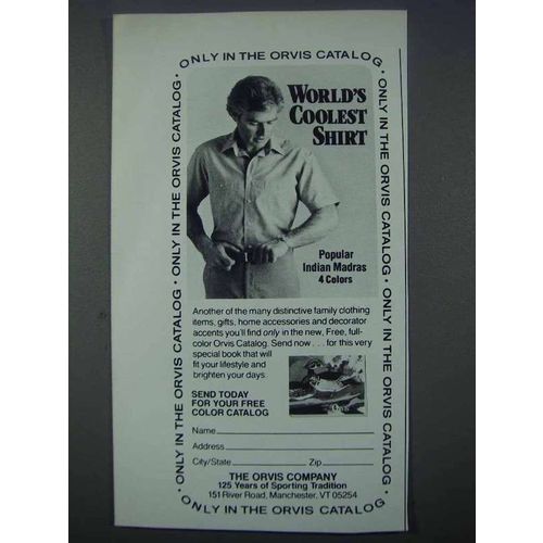 1981 Orvis Indian Madras Shirt Ad - World's Coolest