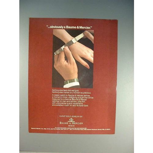 1982 Baume & Mercier Watch Ad - Obviously