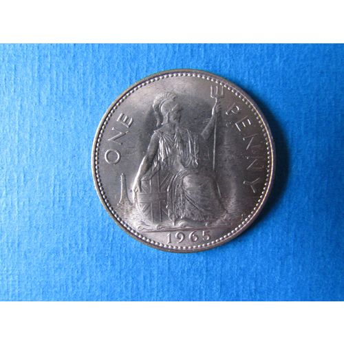 1965 QUEEN ELIZABETH II ONE PENNY FREE POST. (ed) d ZA