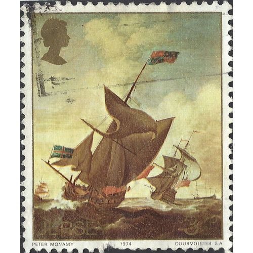 JERSEY, SHIP, Peter Monamy, Yacht Royal, brown 1974, 3½p