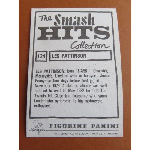 Smash Hits 1984 Panini Sticker No 124 Les Pattinson