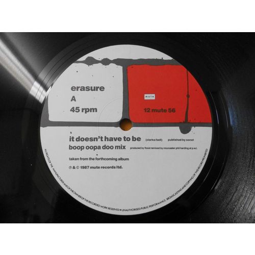 ERASURE 12" SINGLE.IT DOESN'T HAVE TO BE, MUTE 1987, 3 TRACKS , EXCELLENT CONDIT