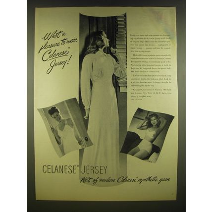 1945 Celanese Jersey Lingerie Ad - What a pleasure to wear Celanese Jersey