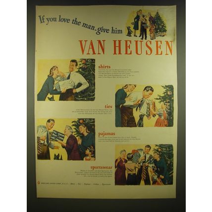 1945 Van Heusen Shirts, Ties, Pajamas and Sportswear Ad - If you love the man