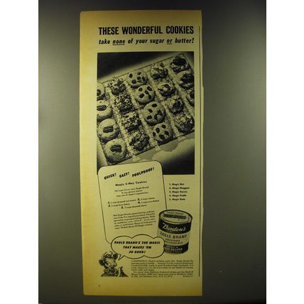 1946 Borden's Eagle Brand Sweetened Condensed Milk Ad - Magic 5-way Cookies