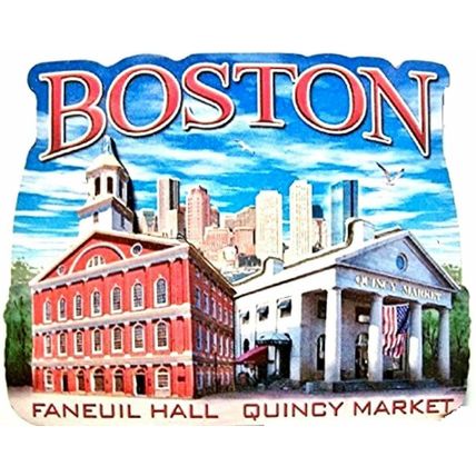 Boston Massachusetts Montage Artwood Fridge Magnet