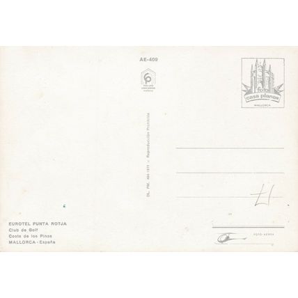 Eurotel Punta Rotja Golf Club Mallorca Postcard unused VGC