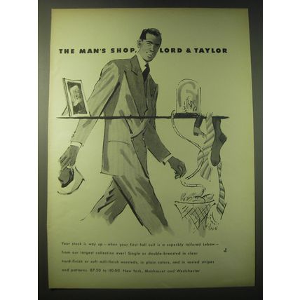 1948 Lord & Taylor Suit Advertisement - Your stock is way up