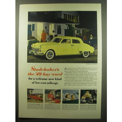 1949 Studebaker Land Cruiser Car Ad - Studebaker's the '49 buy word