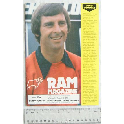 1979 programme Derby County v. Wolverhampton Wanderers