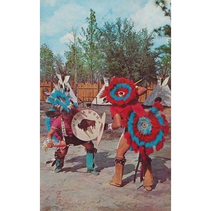Western India Indian Tribe Tribal War Dance at Silver Springs Florida Postcard
