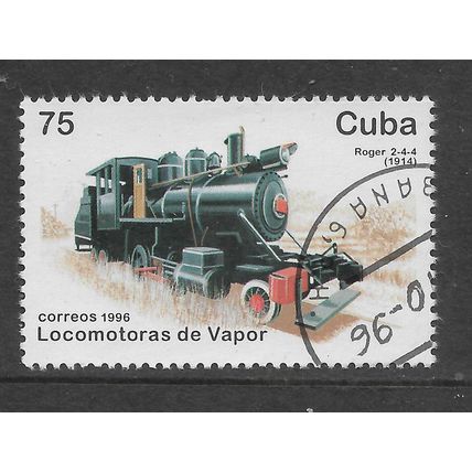 CUBA 1996 STEAM RAILWAY 1914 75c ROGERS LOCOMOTIVE SG4099 FINE USED#3