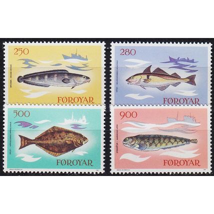 DÄNEMARK DANMARK [Färöer] MiNr 0086-89 ( **/mnh ) Fische