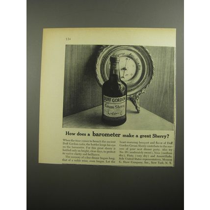 1956 Duff Gordon Cream Sherry Ad - How does a barometer make a great Sherry?