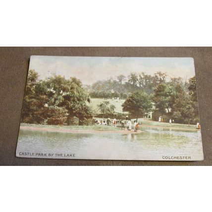 1905 fr Postcard -Pretty scene, Castel Park by the Lake - Colchester, Essex